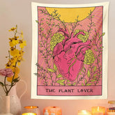 Tarot Card Heart The Plant Lover Tapestry Wall